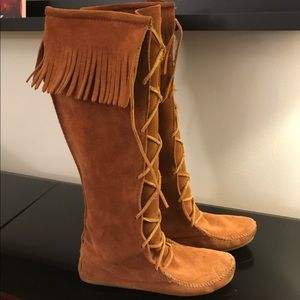 Minnetonka Front Lace Knee High Boot
